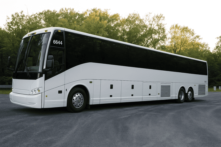 exterior of Charter Bus Rental Summit coach bus